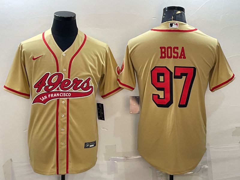 Men San Francisco 49ers #97 Bosa Yellow Nike Co branded Jerseys->youth nfl jersey->Youth Jersey